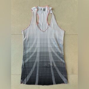 K-Swiss Racerback Tank Top Size XS White and Gray with Coral Trim